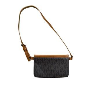 Michael Kors MK Monogram Leather Shoulder Mini Bag